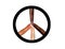 Peace sign created from different skin color fingers.