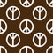 Peace sign drawn with a brush. Seamless pattern. Grunge ornament.