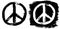 Peace sign grunge black white tee graffiti doodlie sketch dirty style symbol, brush stroke ink watercolor monochrome for