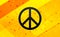 Peace sign icon abstract digital banner yellow background