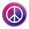 Peace sign icon creative trendy colorful round button illustration