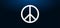Peace sign icon crystal blue banner background