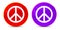 Peace sign icon glossy round buttons illustration