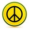 Peace sign icon lemon lime yellow round button illustration