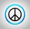 Peace sign icon round blue push button