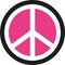 Peace sign inverted in pink