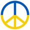 Peace sign peaceful, flag ukraine, blue yellow color of anti war, peaceful, conciliatory