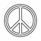 Peace sign round icon, outline style
