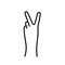 PEACE SIGN. VICTORY sign. Hand gesture The V symbol of peace. Korean finger symbol for victory. Vector