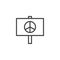 Peace signboard line icon