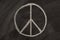 Peace symbol on a blackboard