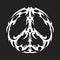 Peace symbol brutalism element shape asset acid poster, tattoo, tribal illustration vector circle icon, symbol sick editable