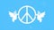 peace symbol with doves flying