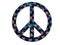 Peace Symbol with flowers. Isolated on a white background. Elements grunge style.