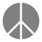 Peace symbol icon - medium gray simple, segmented shapes, isolated - vector