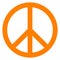 Peace symbol icon - orange simple, isolated - vector