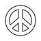 Peace symbol, outline variant