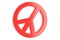 Peace symbol, pacifism sign. 3D rendering