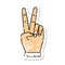 peace symbol two finger hand gesture grunge sticker