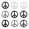 Peace symbol vector set