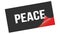 PEACE text on black red sticker stamp