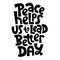 Peace vector lettering