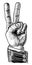 Peace Victory Hand Business Suit Two Finger Sign