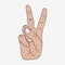 Peace and victory hand gesture sign. Vector.