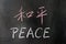 Peace word in Chinese and English