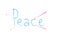 Peace word crossed out on glass, endless world wars and humanity problems