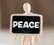 PEACE word on a small chalk board