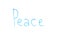 Peace word written on glass, end of world wars, poverty and humanity problems