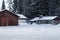 Peaceful abandoned wintery houses