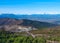 Peaceful aerial view on Pyrenees mountain range in Puerto de Monrepos, Aragon, north of Spain