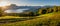 Peaceful autumn Alps mountain lake. Sunrise view to Traunsee lake, Gmundnerberg, Altmunster am Traunsee, Upper Austria