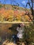 Peaceful autumn fall stroll to enjoy the colorful leaves