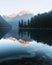 Peaceful autumn view on Obersee lake in Swiss Alps