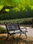 Peaceful bench in garden