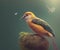 Peaceful Bird in Bliss, Generative AI Illustration