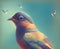 Peaceful Bird in Bliss, Generative AI Illustration