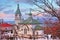 The peaceful church in winter season at