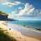 a peaceful coastal landscape highlighting the simplicity of summer sand trending on artstation