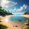 a peaceful coastal landscape highlighting the simplicity of summer sand trending on artstation