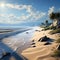 a peaceful coastal landscape highlighting the simplicity of summer sand trending on artstation