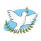 Peaceful dove to worldwide harmony element