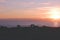 Peaceful dusk of warm colour over mediterranean sea in Gozo island, Malta