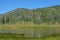 The peaceful Freeman Reservoir  below the mountainside of the Routt National Forests. In the Rocky mountains of Colorado