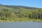 The peaceful Freeman Reservoir  below the mountainside of the Routt National Forests. In the Rocky mountains of Colorado