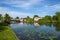 Peaceful Gloucester & Sharpness Canal at Splatt Bridge on a sunny spring afternoon