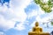 Peaceful golden buddhha Statue in Lake temple colombo, Srilanka